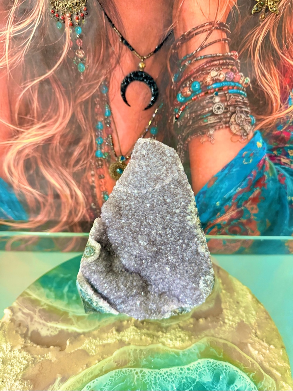 Natural Lavender Amethyst Geode Accent Piece - Lavender